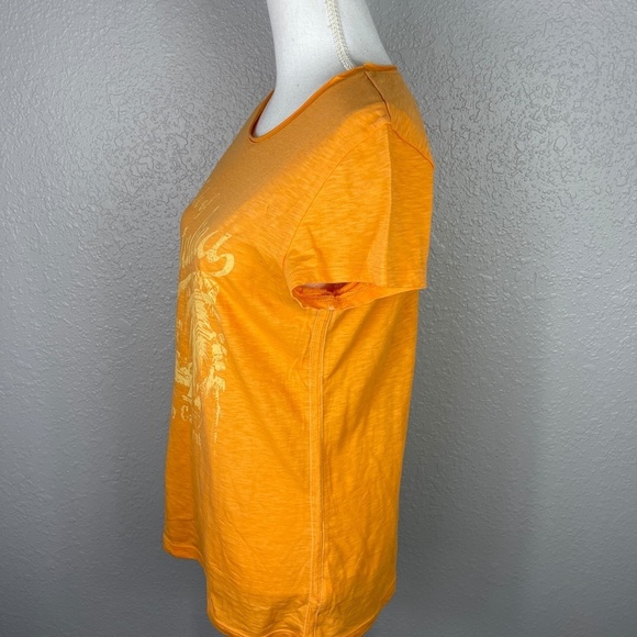 Women's Merona Orange Graphic short sleeve shirt size Large - Picture 4 of 9